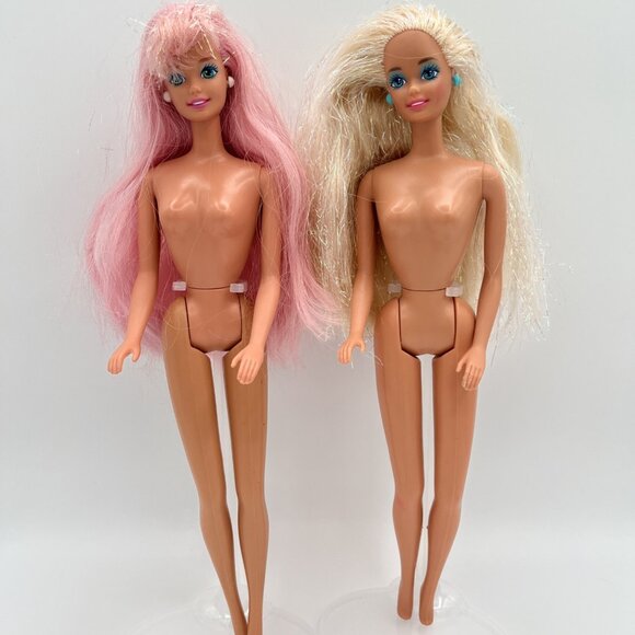 Vintage Mermaid Barbie Doll 1990's Fountain & Rainbow hair #1434 #10393 lot of 2 - Picture 2 of 16